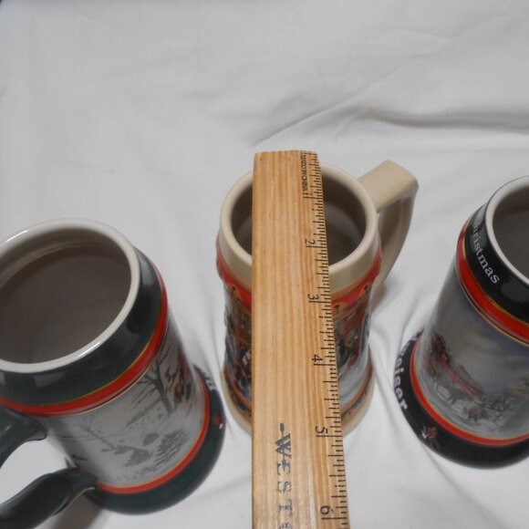 VTG RARE LOT 3 ANHEUSER-BUSCH BUDWEISER BEER STEIN MUGS COLLECTOR SERIES CLYDESD - Picture 10 of 13
